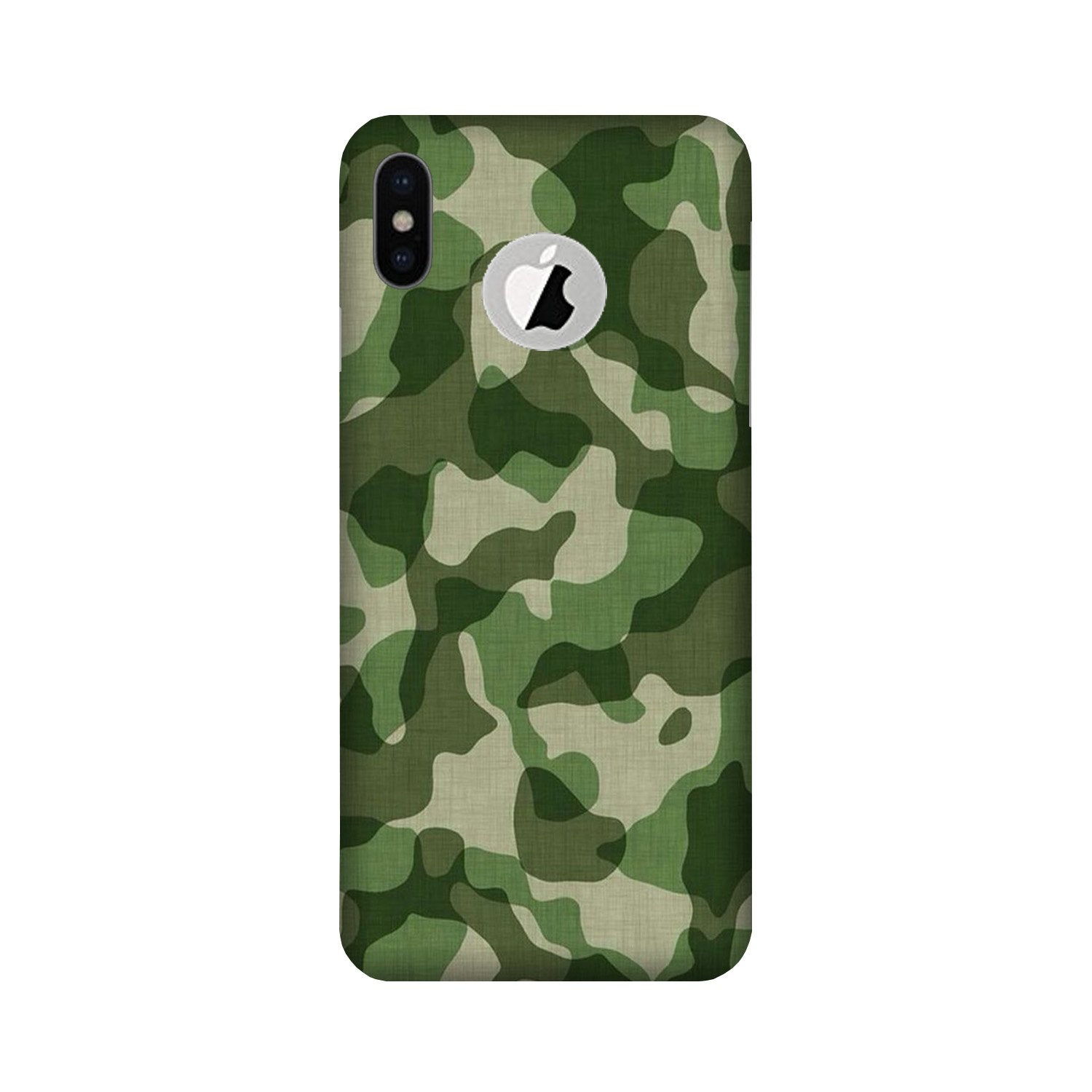 Army Camouflage Mobile Back Case for iPhone Xs logo cut (Design - 106) Army Camouflage Case for iPhone Xs logo cut (Design - 106)