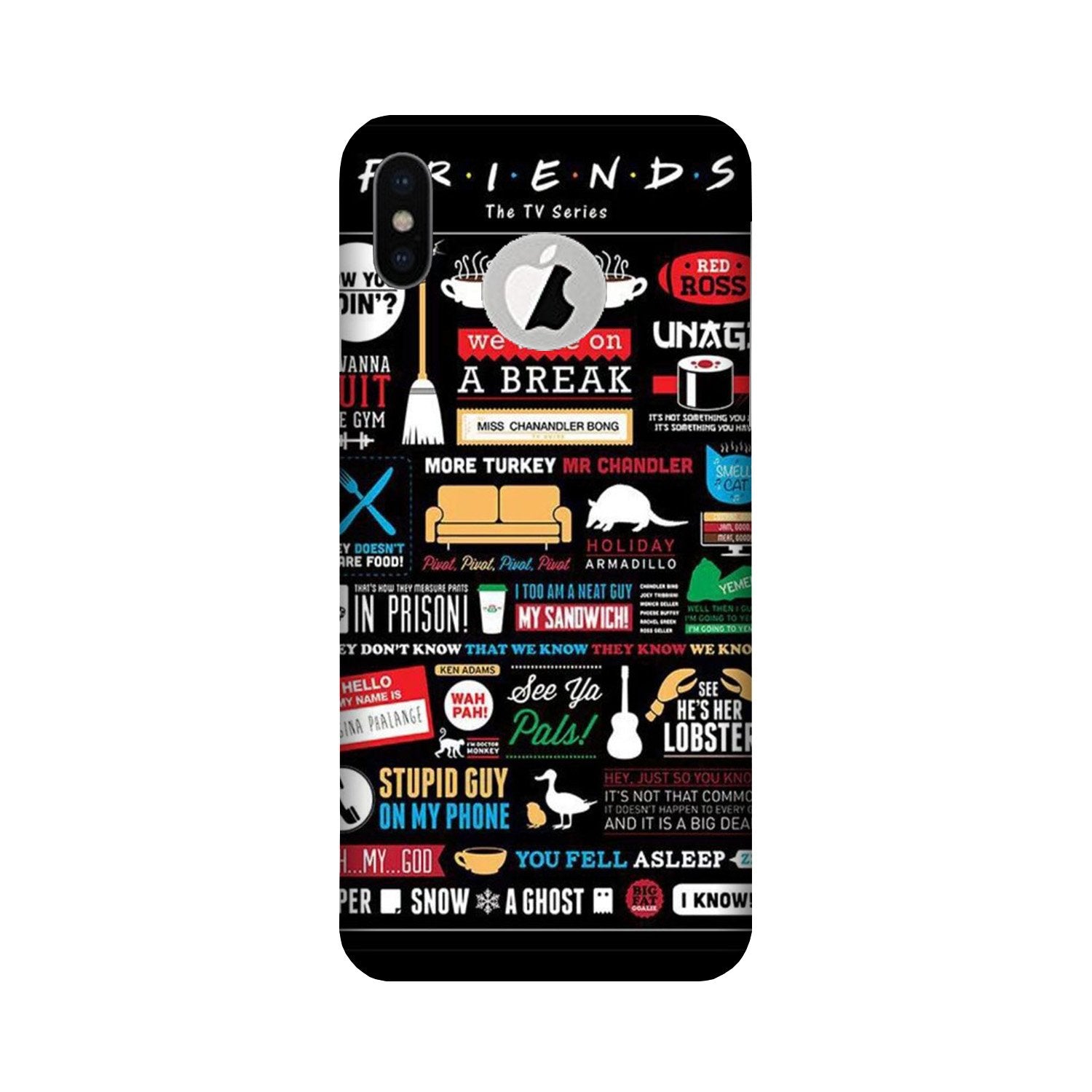 Friends Mobile Back Case for iPhone Xs logo cut (Design - 145) Friends Case for iPhone Xs logo cut (Design - 145)