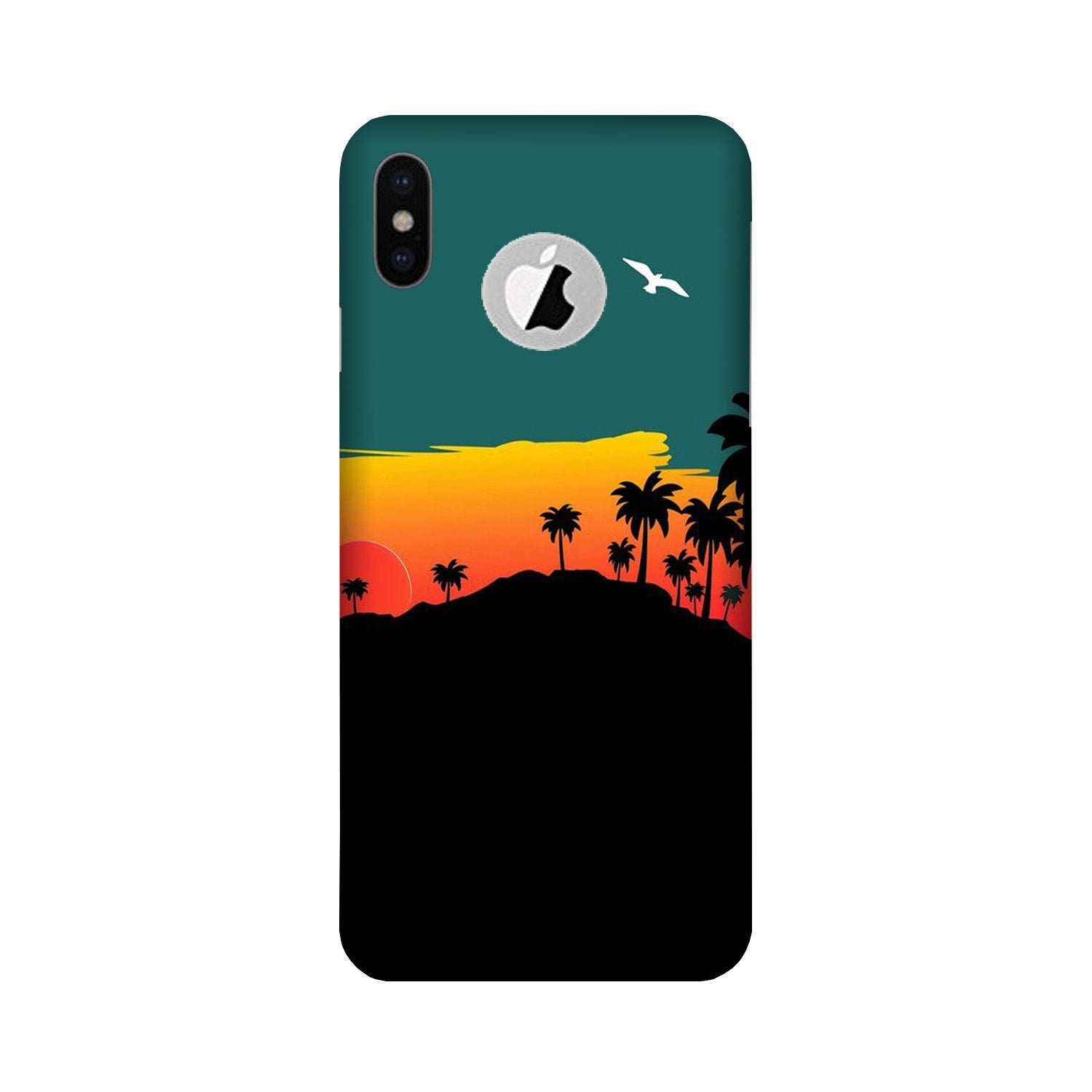 Sky Trees Mobile Back Case for iPhone Xs logo cut (Design - 191) Sky Trees Case for iPhone Xs logo cut (Design - 191)