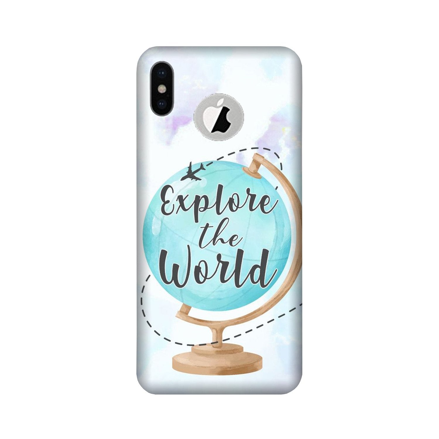 Explore the World Mobile Back Case for iPhone Xs logo cut (Design - 207) Explore the World Case for iPhone Xs logo cut (Design No. 207)