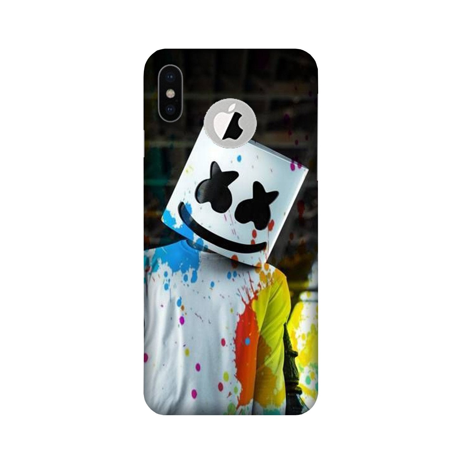 Marsh Mellow Mobile Back Case for iPhone Xs logo cut (Design - 220) Marsh Mellow Case for iPhone Xs logo cut (Design No. 220)