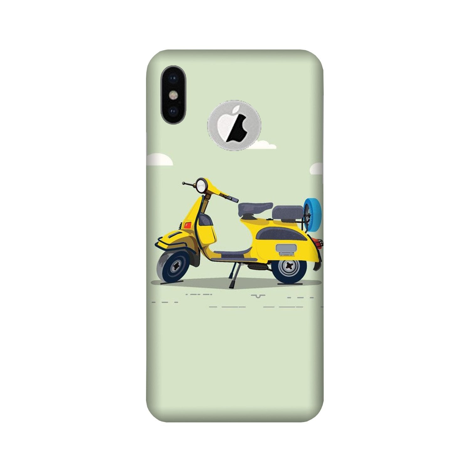 Vintage Scooter Mobile Back Case for iPhone Xs logo cut (Design - 260) Vintage Scooter Case for iPhone Xs logo cut (Design No. 260)