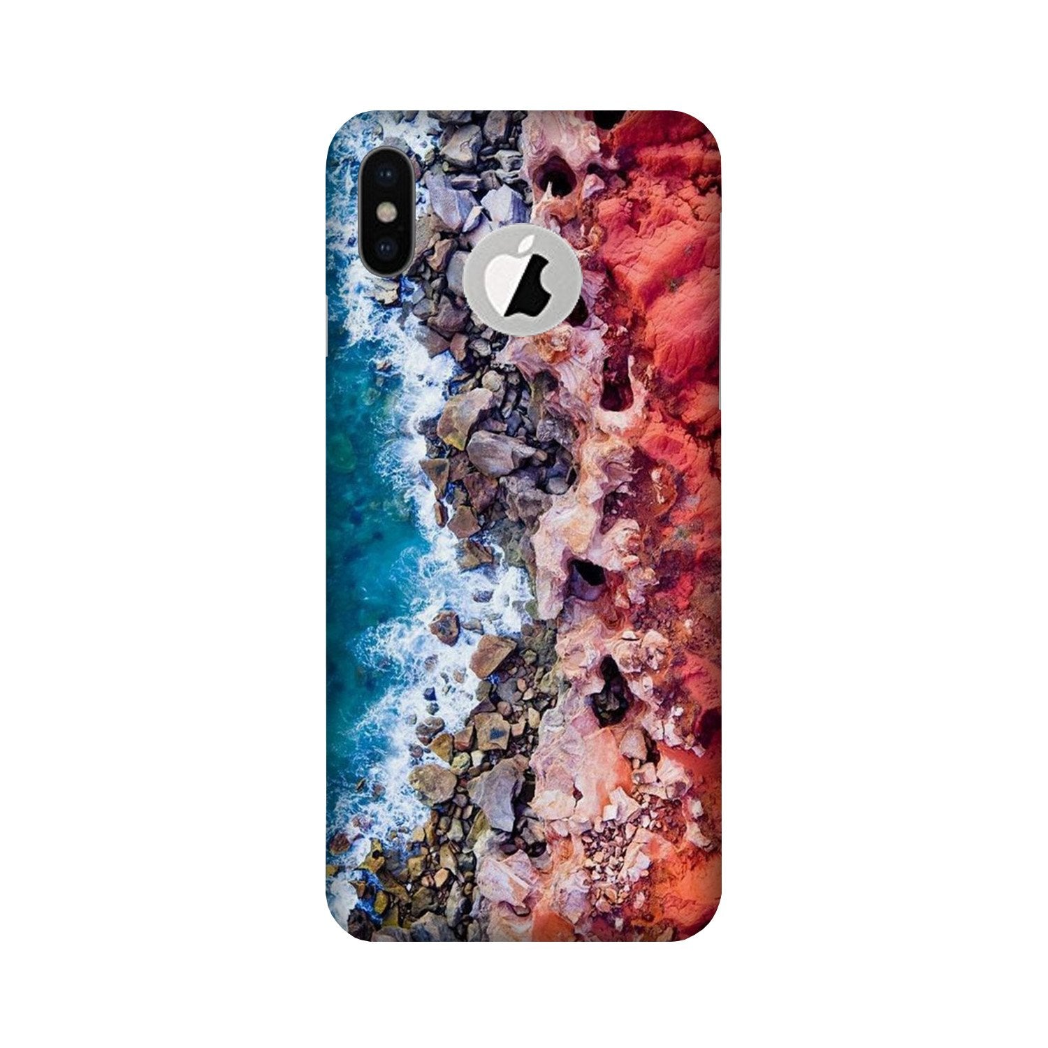 Sea Shore Mobile Back Case for iPhone Xs logo cut (Design - 273) Sea Shore Case for iPhone Xs logo cut (Design No. 273)
