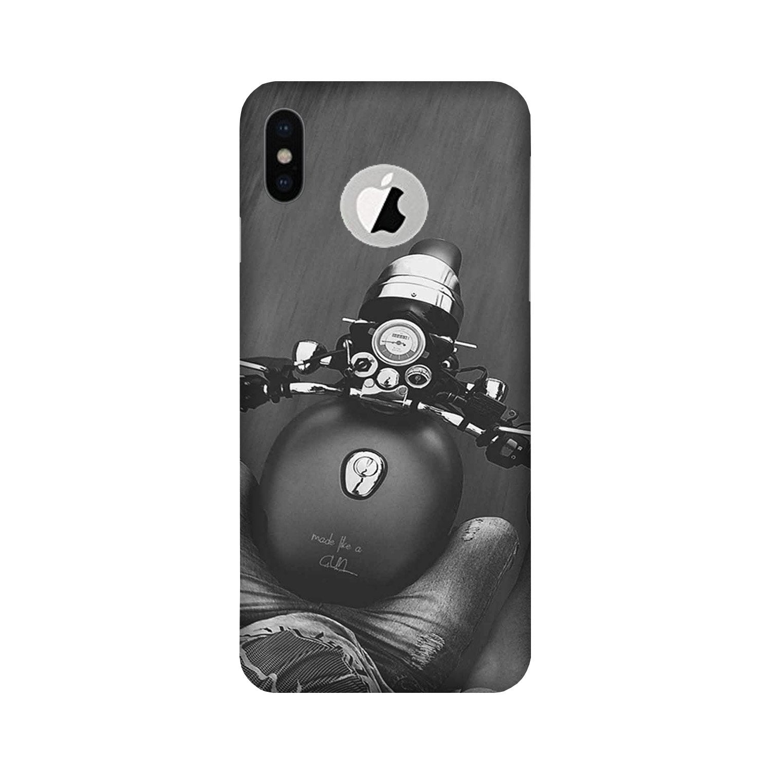 Royal Enfield Mobile Back Case for iPhone Xs Logo Cut (Design - 382) Royal Enfield Mobile Back Case for iPhone Xs Logo Cut (Design - 382)
