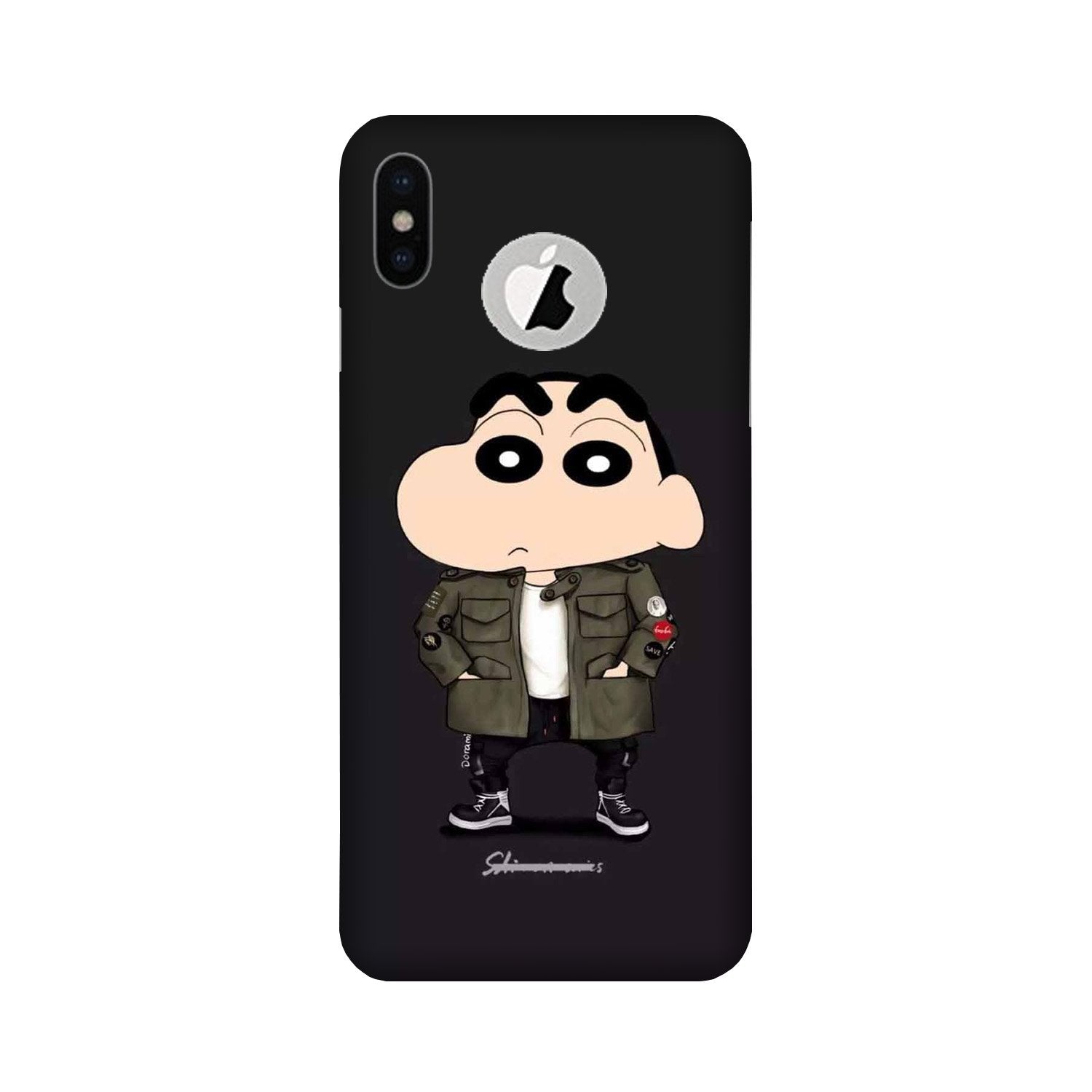 Shin Chan Mobile Back Case for iPhone Xs Logo Cut (Design - 391)