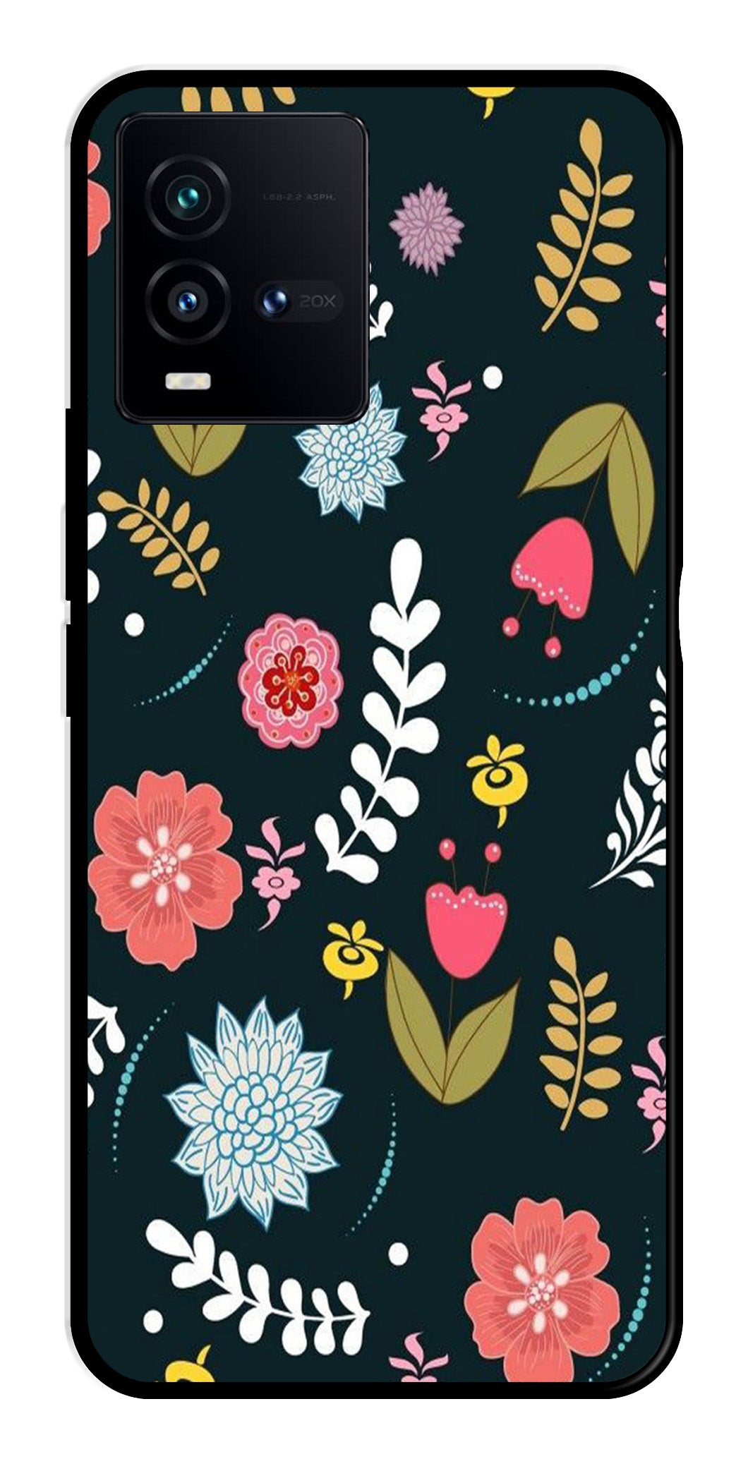 Floral Pattern2 Metal Mobile Case for Vivo iQOO 9T 5G Floral Pattern2 Metal Mobile Case for Vivo iQOO 9T 5G (Design No -12)