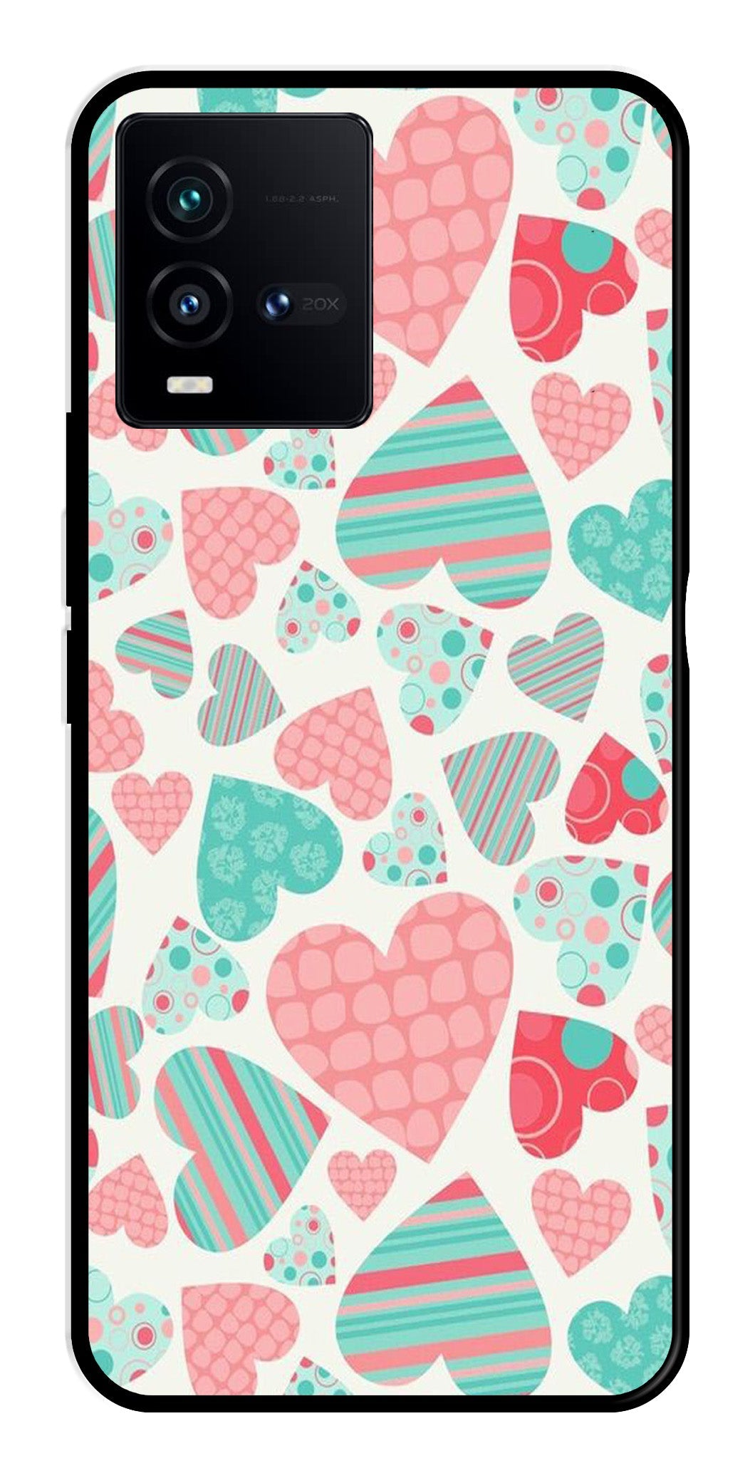 Hearts Pattern Metal Mobile Case for Vivo iQOO 9T 5G Hearts Pattern Metal Mobile Case for Vivo iQOO 9T 5G (Design No -22)