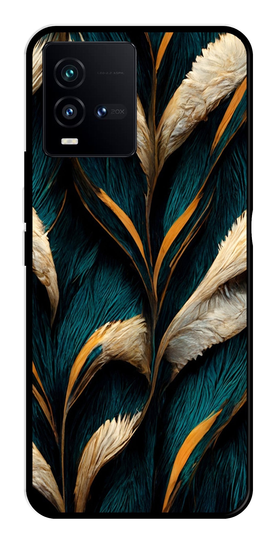 Feathers Metal Mobile Case for Vivo iQOO 9T 5G Feathers Metal Mobile Case for Vivo iQOO 9T 5G (Design No -30)