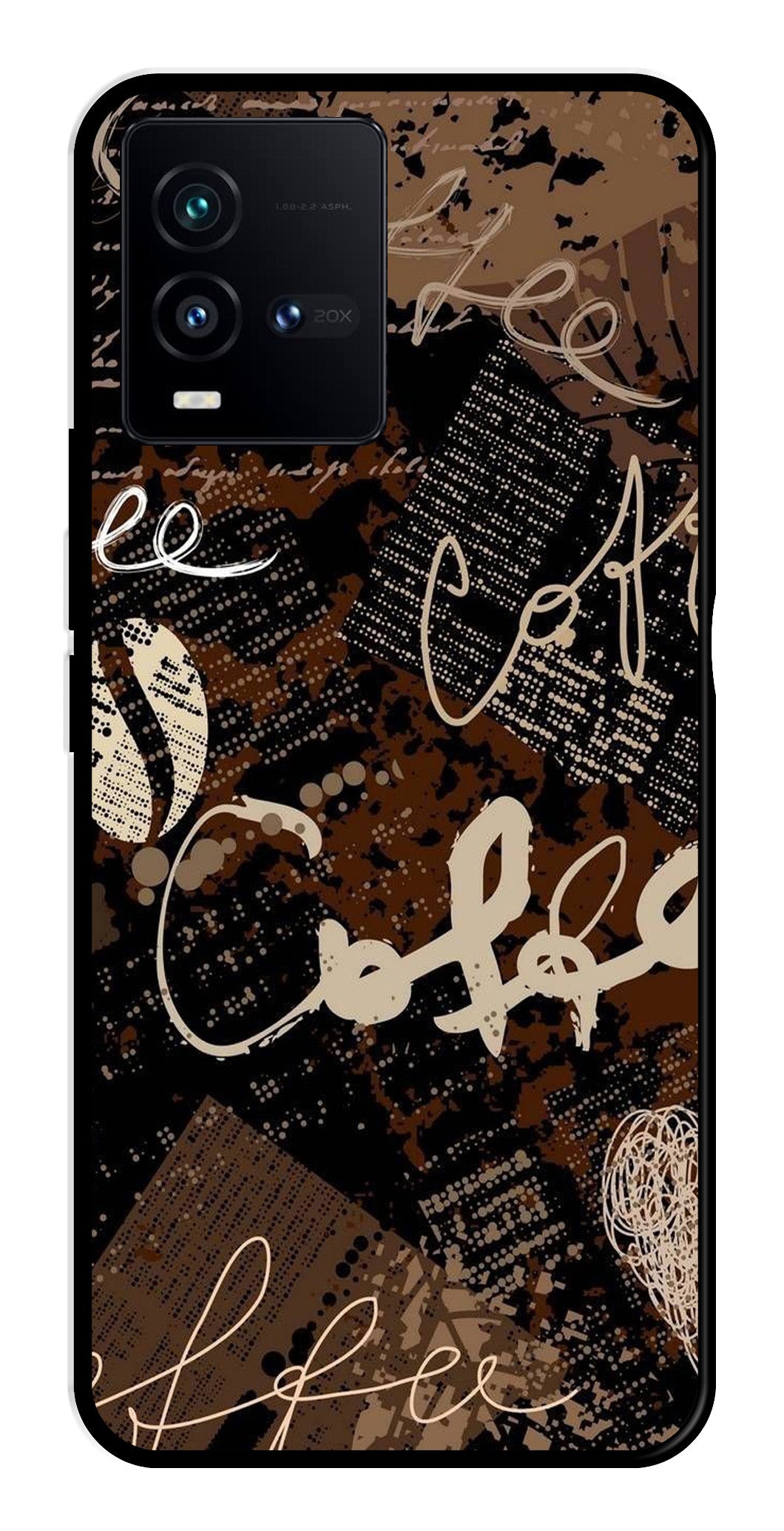 Coffee Pattern Metal Mobile Case for Vivo iQOO 9T 5G Coffee Pattern Metal Mobile Case for Vivo iQOO 9T 5G (Design No -37)