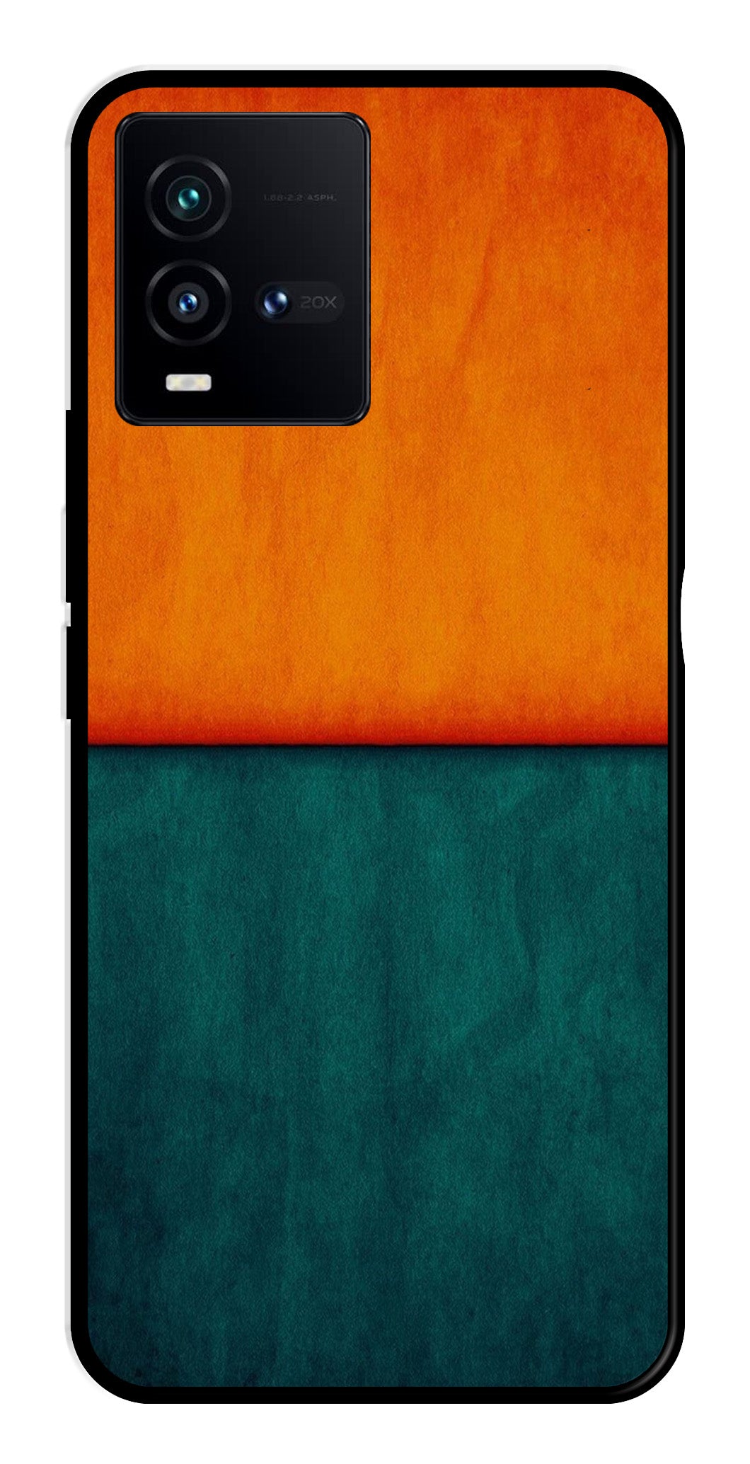 Orange Green Pattern Metal Mobile Case for Vivo iQOO 9T 5G Orange Green Pattern Metal Mobile Case for Vivo iQOO 9T 5G (Design No -45)