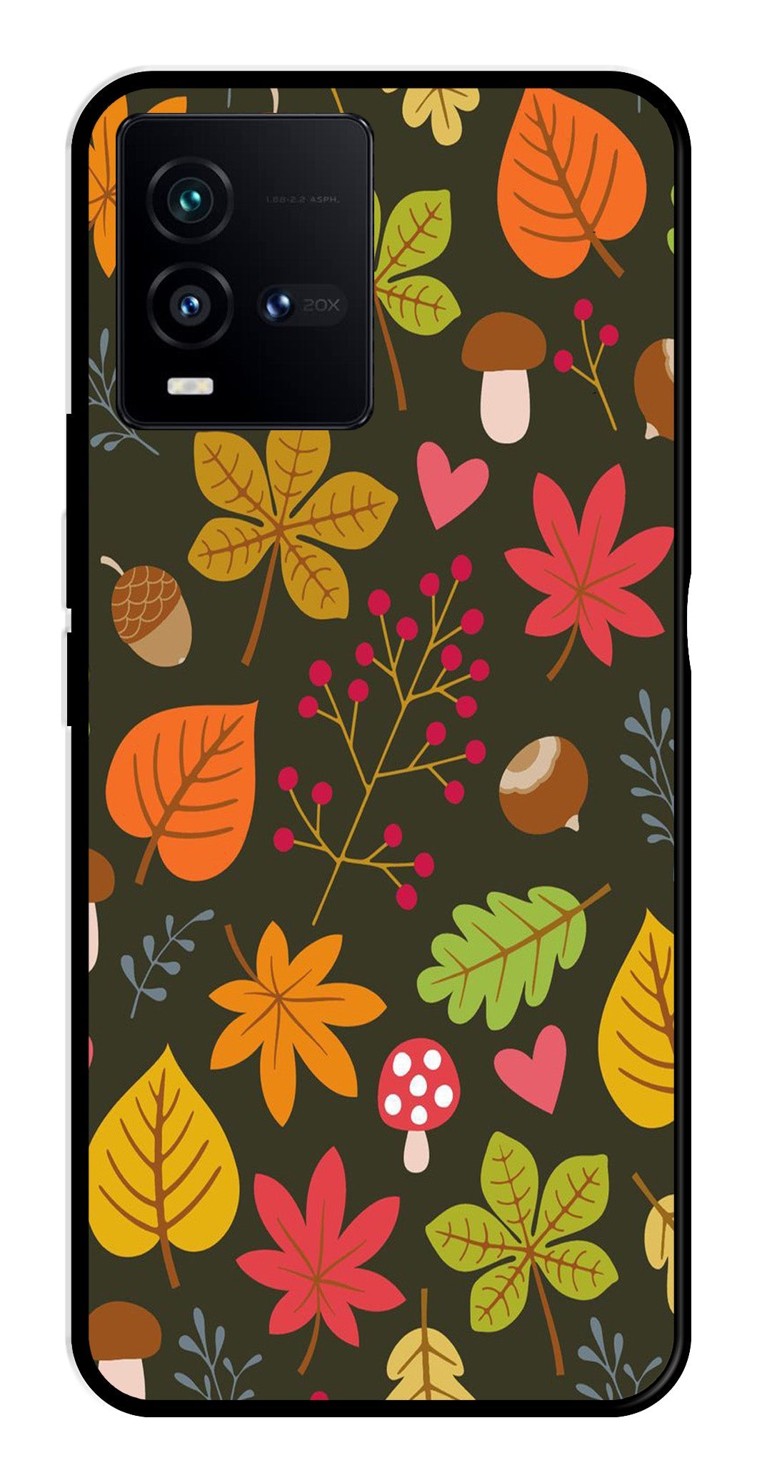 Leaves Design Metal Mobile Case for Vivo iQOO 9T 5G Leaves Design Metal Mobile Case for Vivo iQOO 9T 5G (Design No -51)
