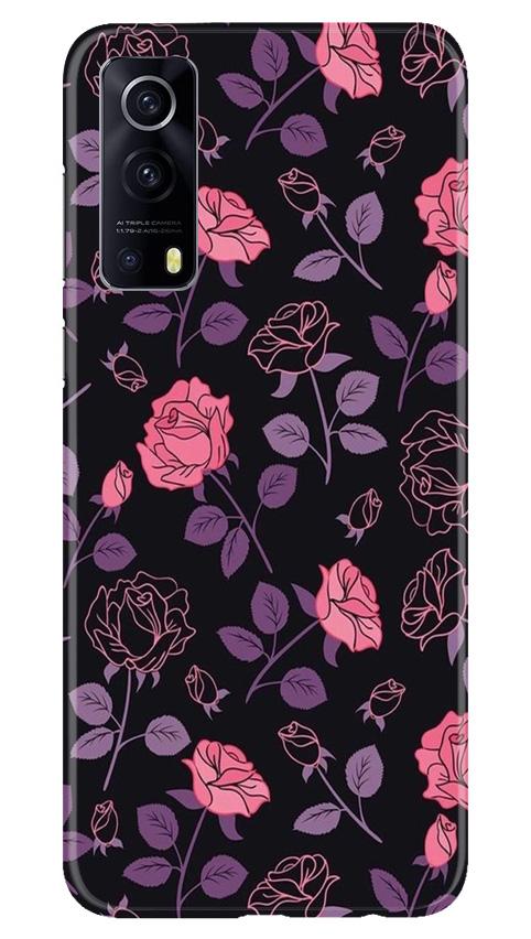 Rose Pattern Mobile Back Case for Vivo iQOO Z3 5G (Design - 2) Rose Pattern Case for Vivo iQOO Z3 5G