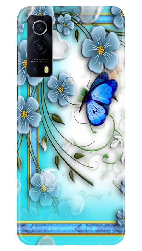 Blue Butterfly Mobile Back Case for Vivo iQOO Z3 5G (Design - 21) Blue Butterfly Case for Vivo iQOO Z3 5G