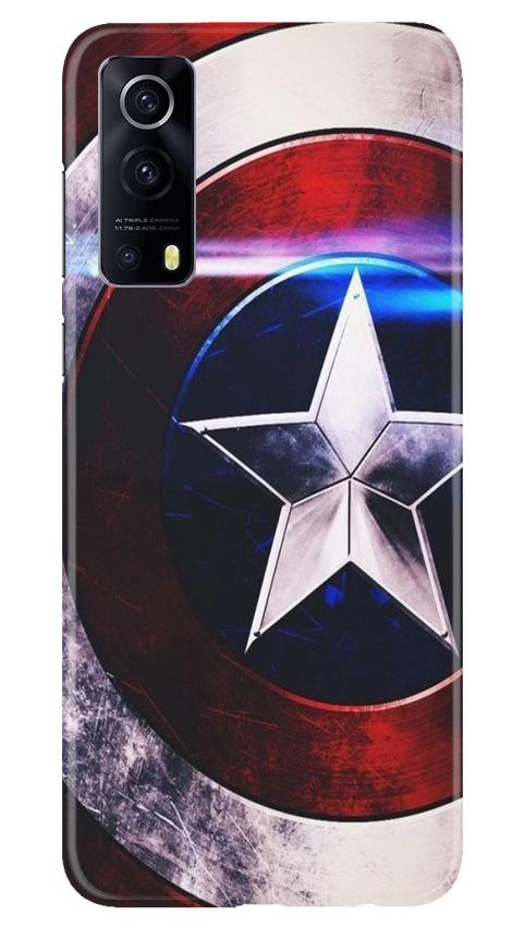 Captain America Shield Mobile Back Case for Vivo iQOO Z3 5G (Design - 250) Captain America Shield Case for Vivo iQOO Z3 5G (Design No. 250)