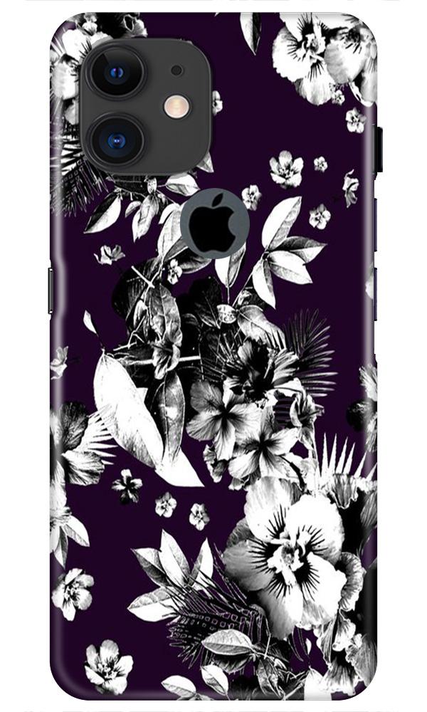 white flowers Mobile Back Case for iPhone 11 Logo Cut (Design - 7) white flowers Case for iPhone 11 Logo Cut