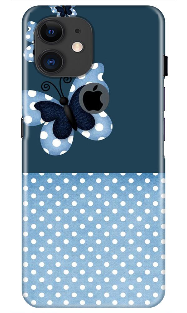 White dots Butterfly Mobile Back Case for iPhone 11 Logo Cut (Design - 31) White dots Butterfly Case for iPhone 11 Logo Cut