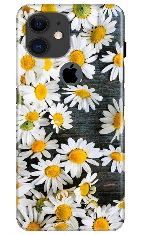 White flowers2 Mobile Back Case for iPhone 11 Logo Cut (Design - 62) White flowers2 Case for iPhone 11 Logo Cut