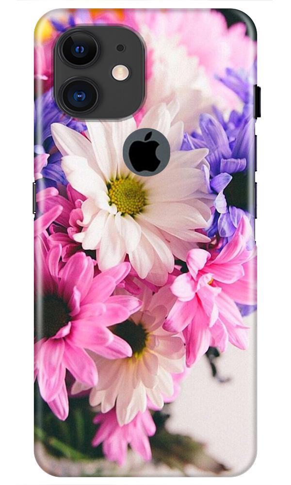 Coloful Daisy Mobile Back Case for iPhone 11 Logo Cut (Design - 73) Coloful Daisy Case for iPhone 11 Logo Cut
