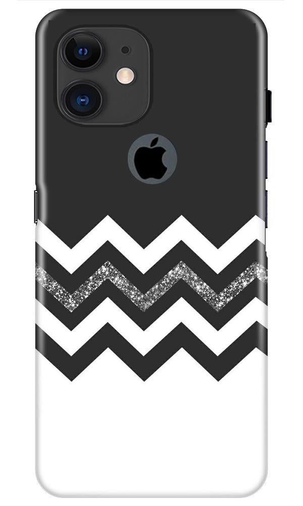 Black white Pattern2Mobile Back Case for iPhone 11 Logo Cut (Design - 83) Black white Pattern2Case for iPhone 11 Logo Cut