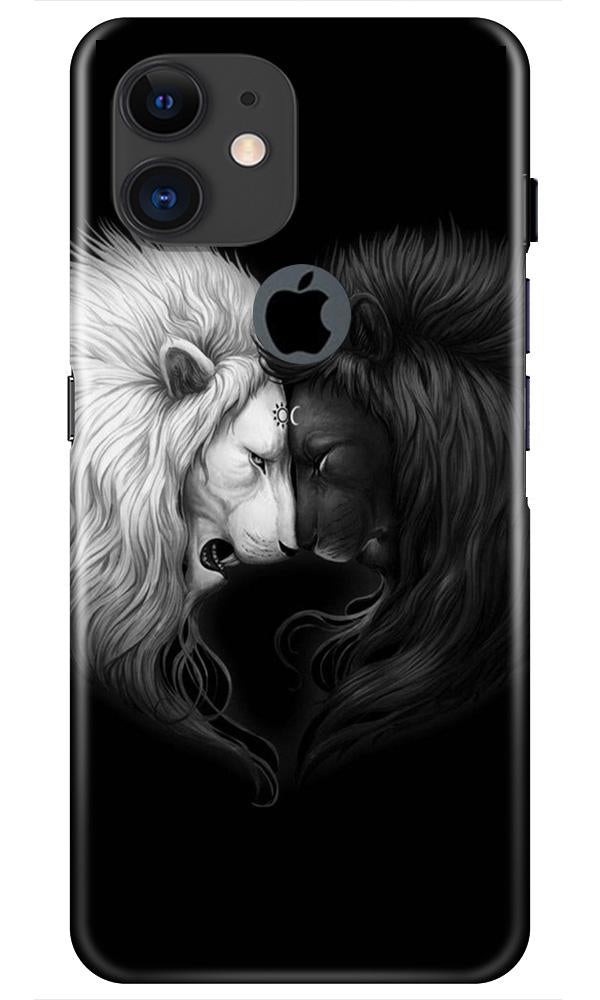 Dark White Lion Mobile Back Case for iPhone 11 Logo Cut (Design - 140) Dark White Lion Case for iPhone 11 Logo Cut (Design - 140)