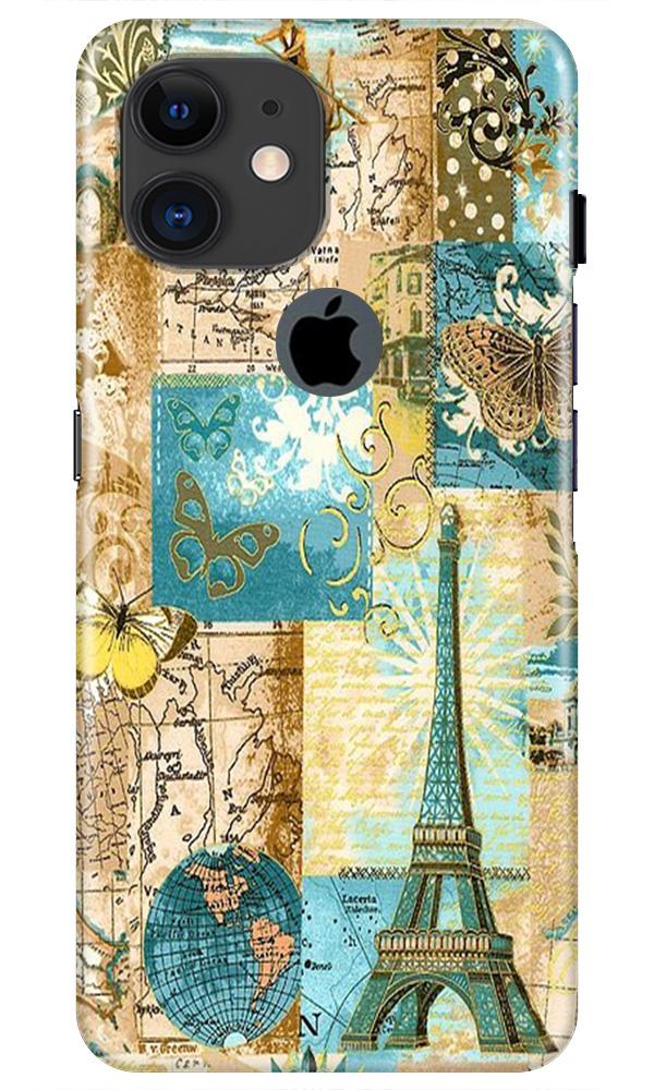 Travel Eiffel Tower Mobile Back Case for iPhone 11 Logo Cut (Design - 206) Travel Eiffel Tower Case for iPhone 11 Logo Cut (Design No. 206)