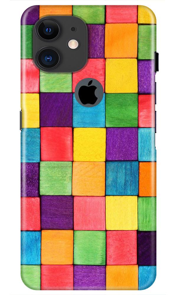 Colorful Square Mobile Back Case for iPhone 11 Logo Cut (Design - 218) Colorful Square Case for iPhone 11 Logo Cut (Design No. 218)