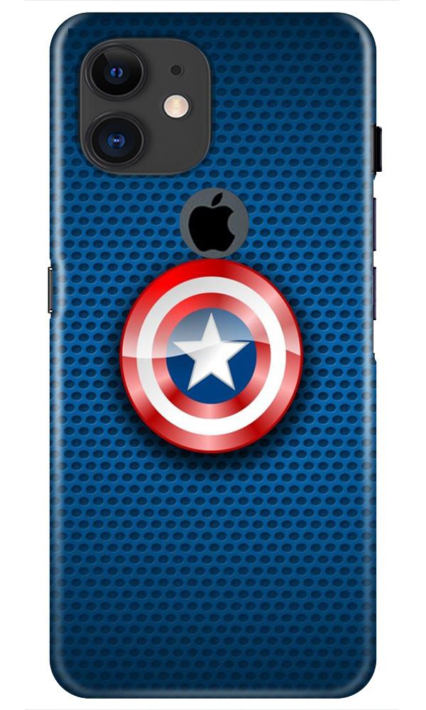 Captain America Shield Mobile Back Case for iPhone 11 Logo Cut (Design - 253) Captain America Shield Case for iPhone 11 Logo Cut (Design No. 253)
