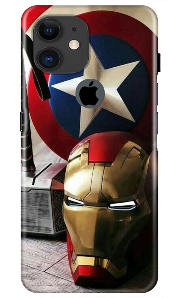 Ironman Captain America Mobile Back Case for iPhone 11 Logo Cut (Design - 254) Ironman Captain America Case for iPhone 11 Logo Cut (Design No. 254)