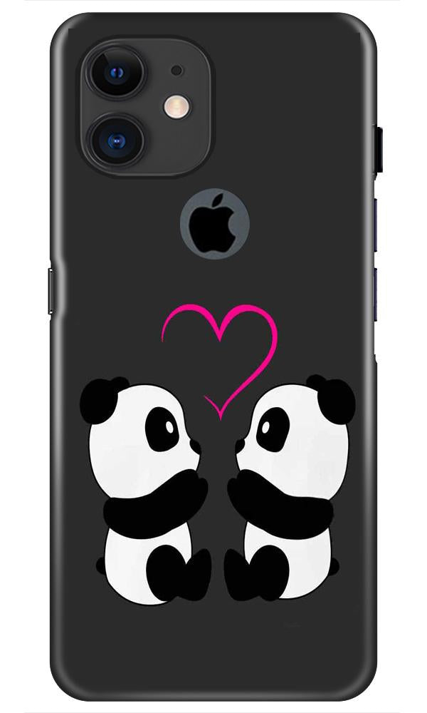 Panda Love Mobile Back Case for iPhone 11 Logo Cut (Design - 398) Panda Love Mobile Back Case for iPhone 11 Logo Cut (Design - 398)