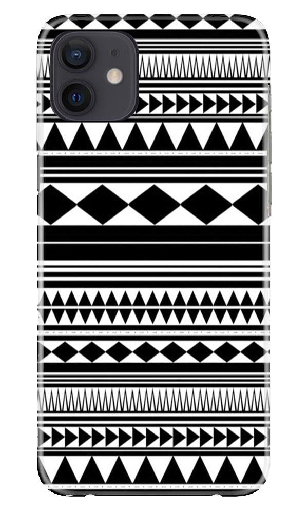 Black white Pattern Mobile Back Case for iPhone 12 Mini (Design - 5) Black white Pattern Case for iPhone 12 Mini