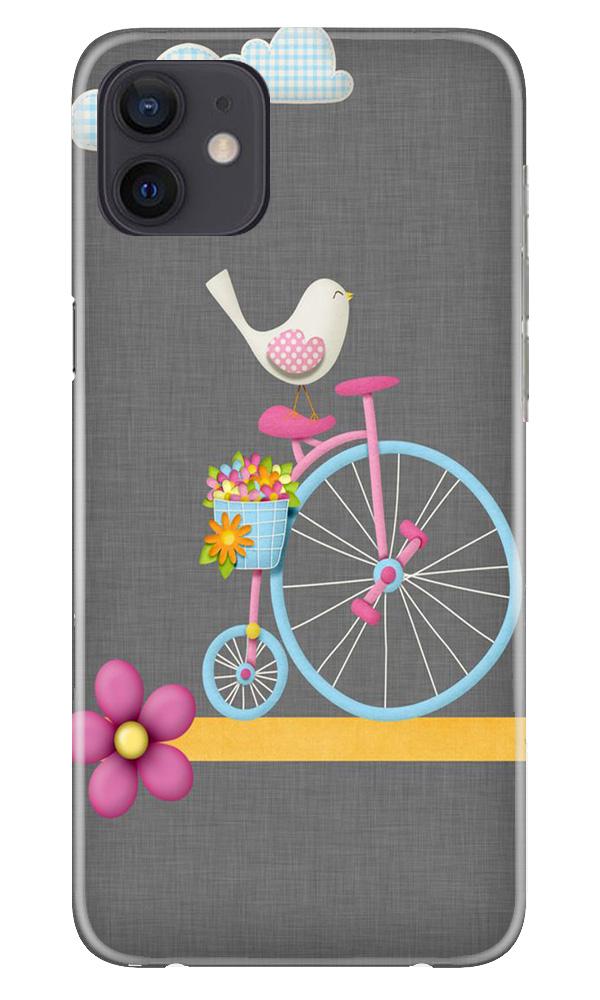Sparron with cycle Mobile Back Case for iPhone 12 (Design - 34) Sparron with cycle Case for iPhone 12