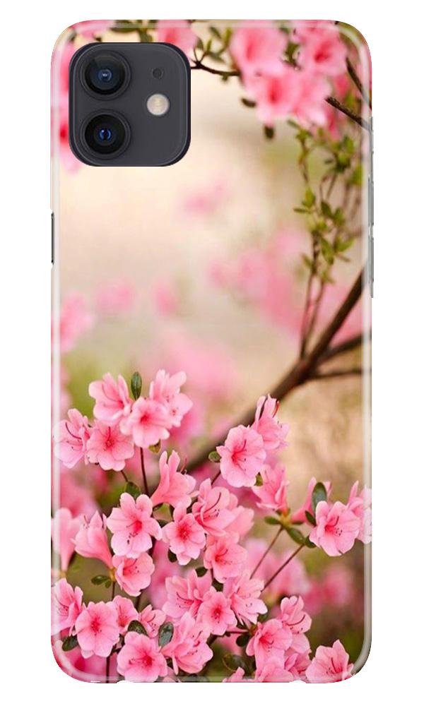Pink flowers Mobile Back Case for iPhone 12 (Design - 69) Pink flowers Case for iPhone 12