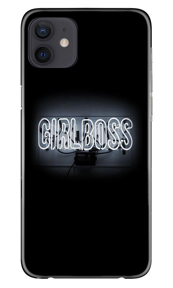 Girl Boss Black Mobile Back Case for iPhone 12 Mini (Design - 268) Girl Boss Black Case for iPhone 12 Mini (Design No. 268)