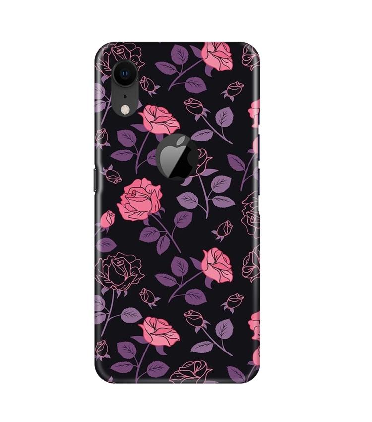 Rose Pattern Mobile Back Case for iPhone Xr Logo Cut (Design - 2) Rose Pattern Case for iPhone Xr Logo Cut