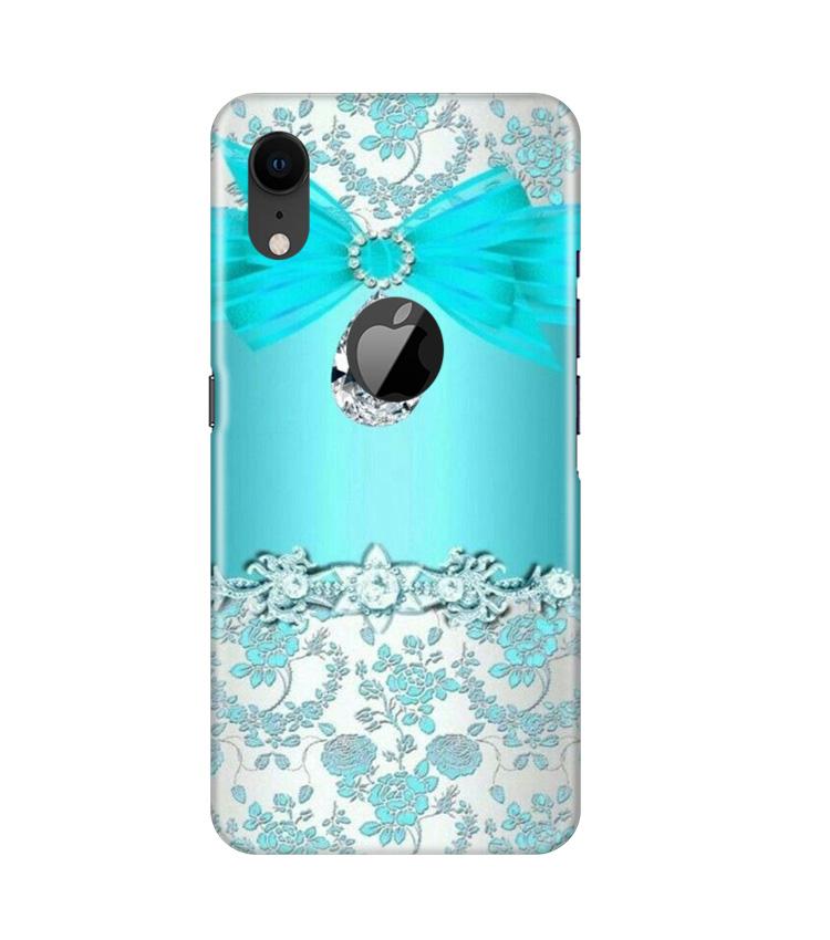 Shinny Blue Background Mobile Back Case for iPhone Xr Logo Cut (Design - 32) Shinny Blue Background Case for iPhone Xr Logo Cut