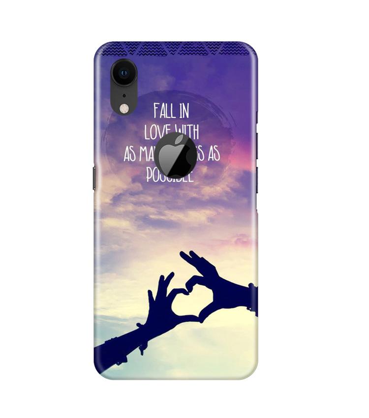 Fall in love Mobile Back Case for iPhone Xr Logo Cut (Design - 50) Fall in love Case for iPhone Xr Logo Cut