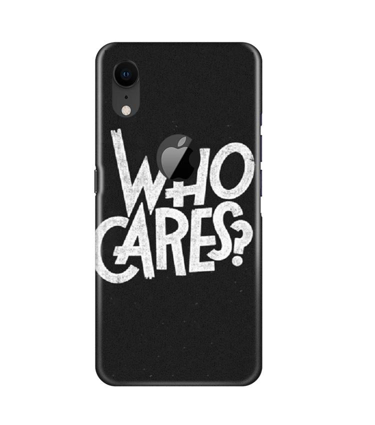 Who Cares Mobile Back Case for iPhone Xr Logo Cut (Design - 94) Who Cares Case for iPhone Xr Logo Cut