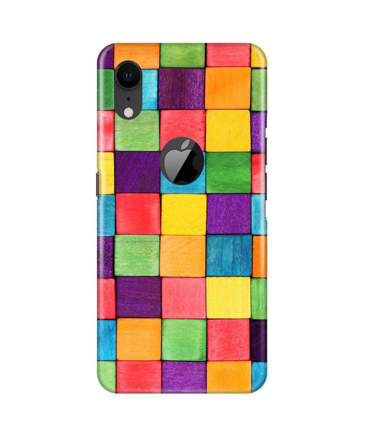 Colorful Square Mobile Back Case for iPhone Xr Logo Cut (Design - 218) Colorful Square Case for iPhone Xr Logo Cut (Design No. 218)