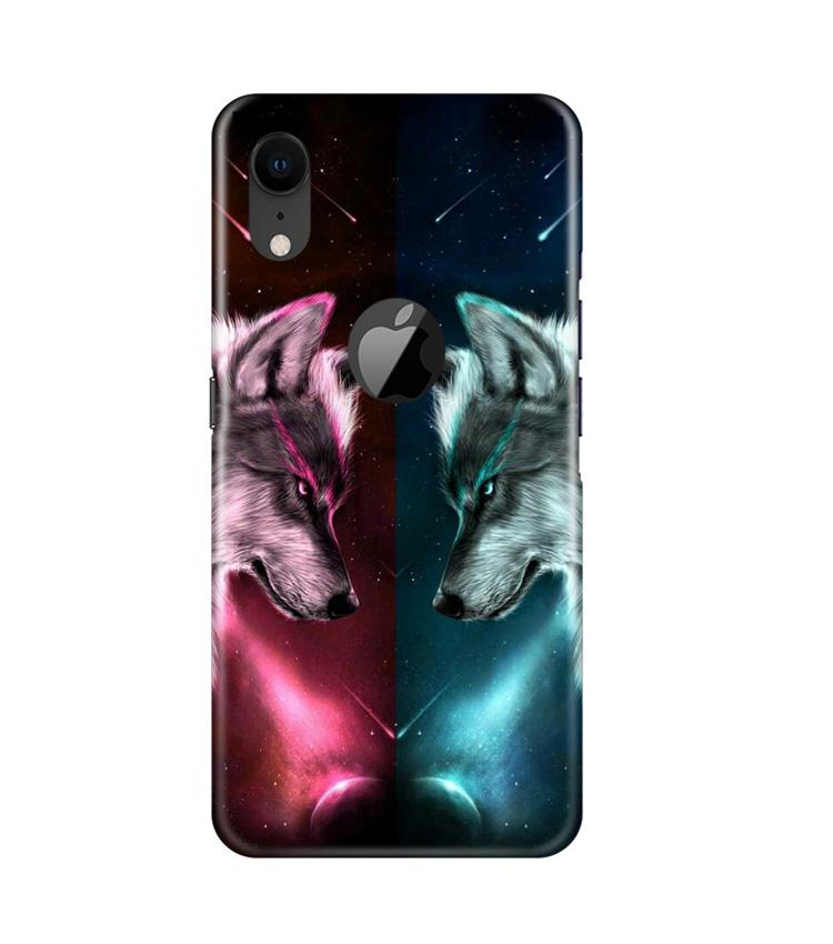 Wolf fight Mobile Back Case for iPhone Xr Logo Cut (Design - 221) Wolf fight Case for iPhone Xr Logo Cut (Design No. 221)