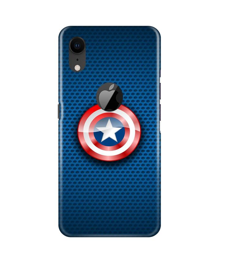 Captain America Shield Mobile Back Case for iPhone Xr Logo Cut (Design - 253) Captain America Shield Case for iPhone Xr Logo Cut (Design No. 253)