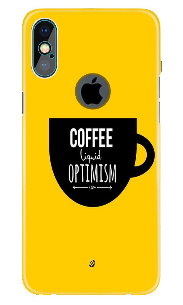 Coffee Optimism Mobile Back Case for iPhone X logo cut (Design - 353) Coffee Optimism Mobile Back Case for iPhone X logo cut (Design - 353)