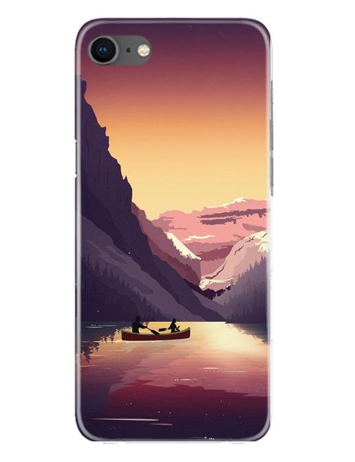 Mountains Boat Mobile Back Case for iPhone Se 2020 (Design - 181) Mountains Boat Case for iPhone Se 2020 (Design - 181)