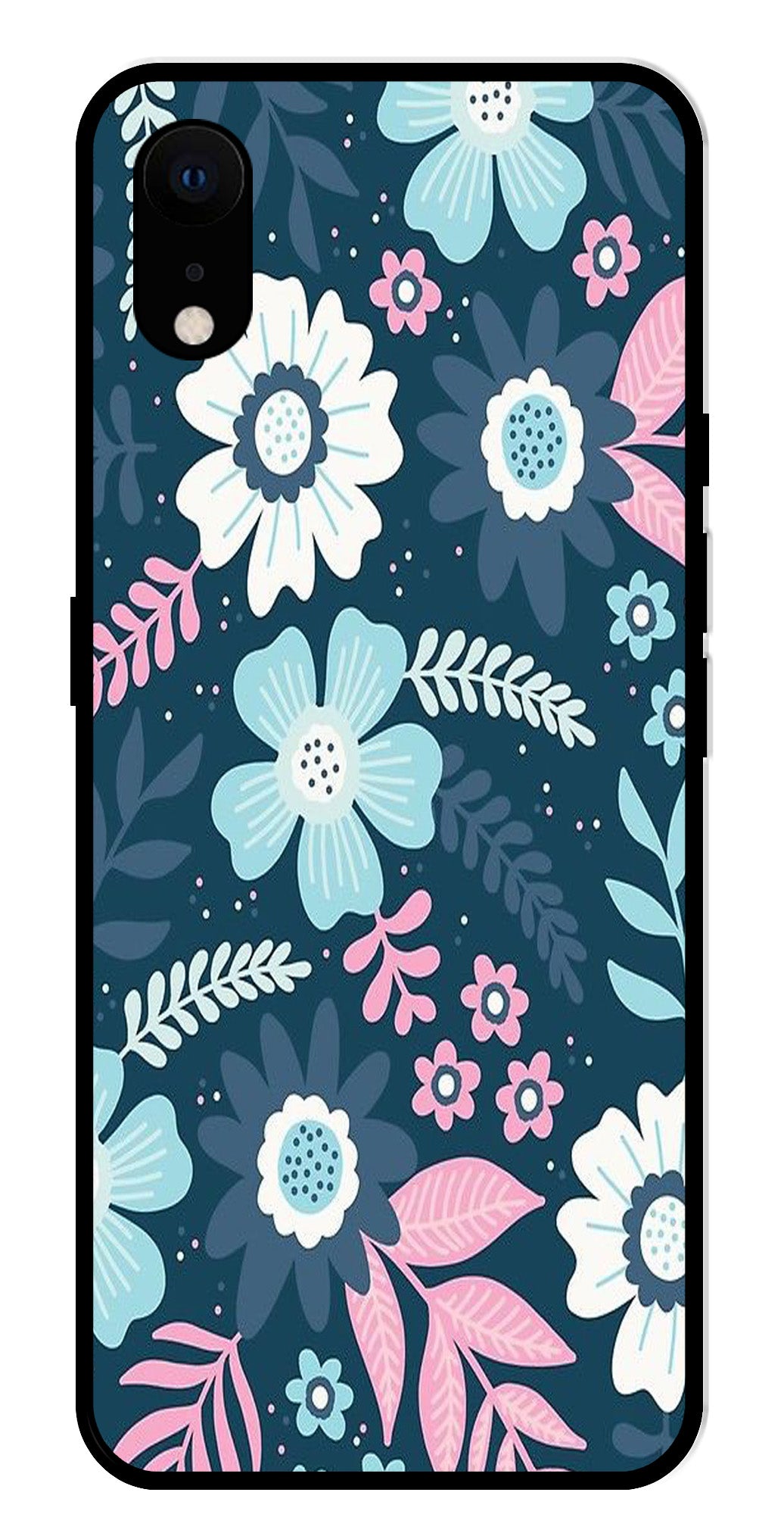 Flower Leaves Design Metal Mobile Case for iPhone XR Metal Case (Design No -50)