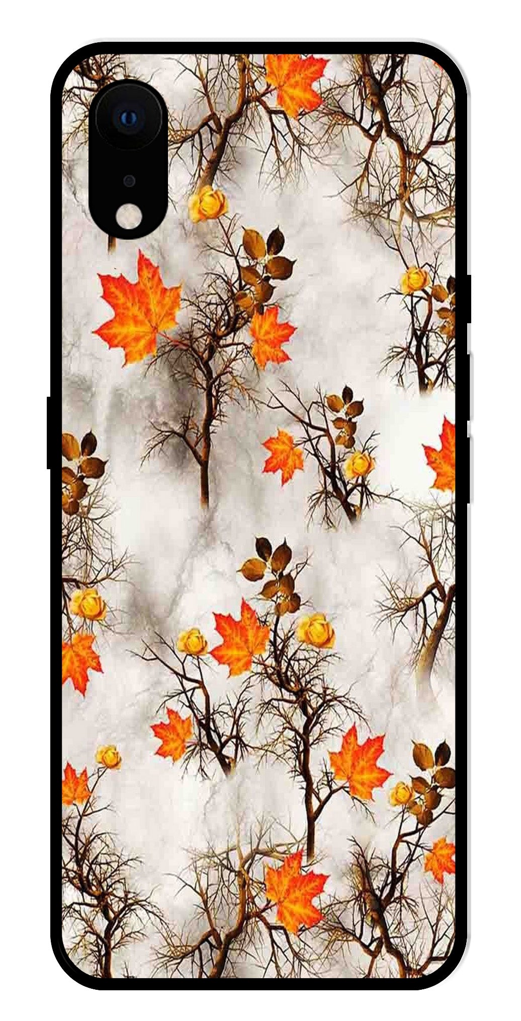 Autumn leaves Metal Mobile Case for iPhone XR Metal Case (Design No -55)