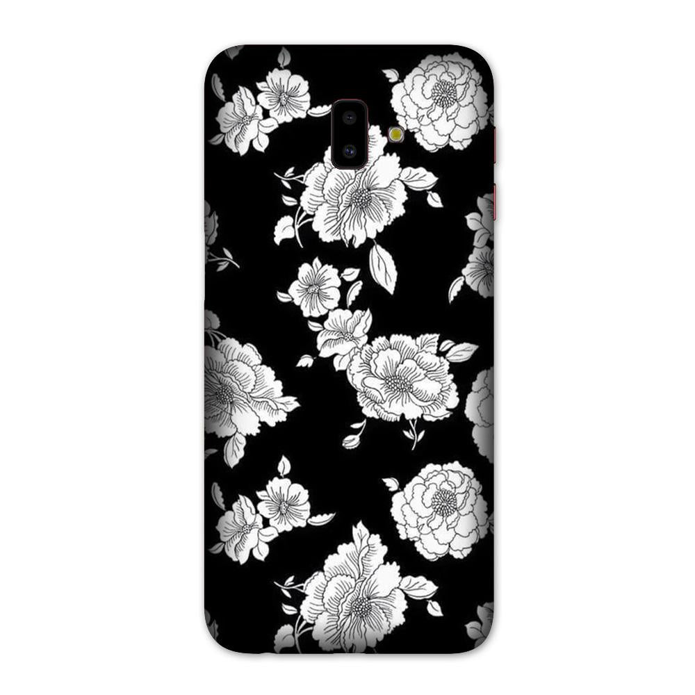 White flowers Black Background Case for Galaxy J6 Plus White flowers Black Background Case for Galaxy J6 Plus