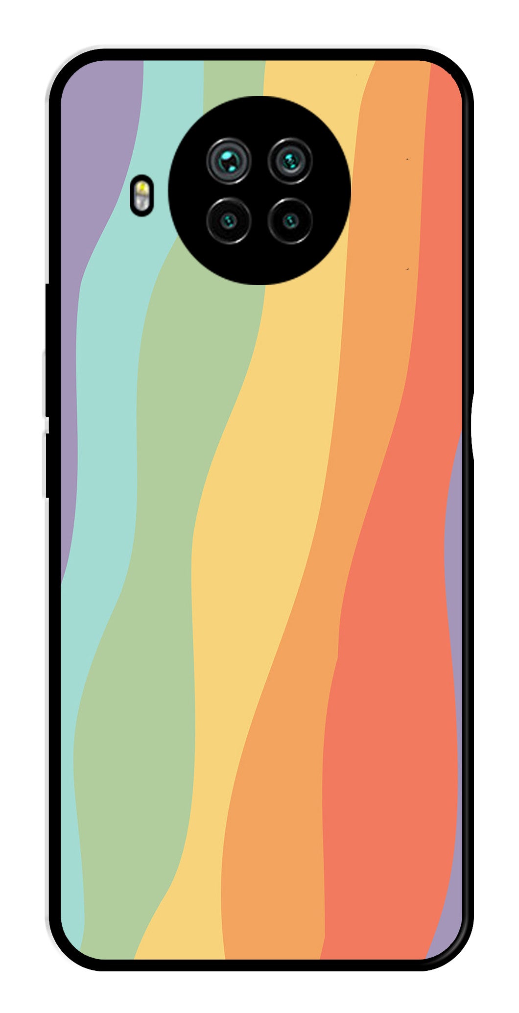 Muted Rainbow Metal Mobile Case for Xiaomi Mi 10i Muted Rainbow Metal Mobile Case for Xiaomi Mi 10i (Design No -02)