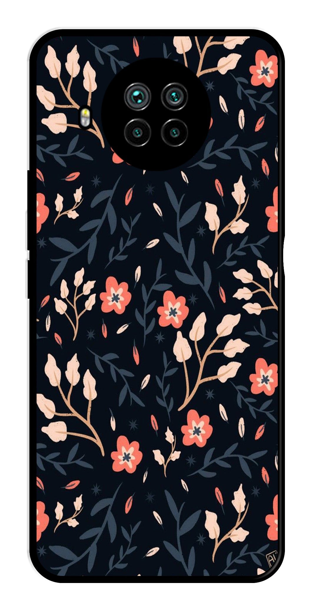 Floral Pattern Metal Mobile Case for Xiaomi Mi 10i Floral Pattern Metal Mobile Case for Xiaomi Mi 10i (Design No -10)