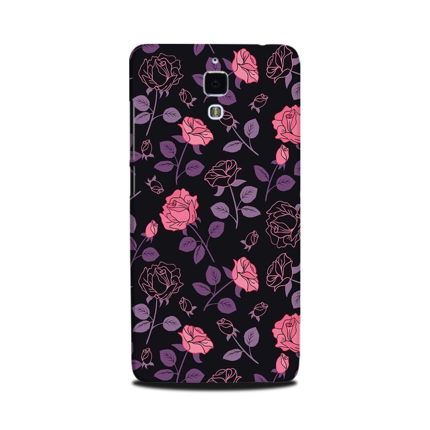Rose Black Background Mobile Back Case for Mi 4 (Design - 27) Rose Black Background Case for Mi 4