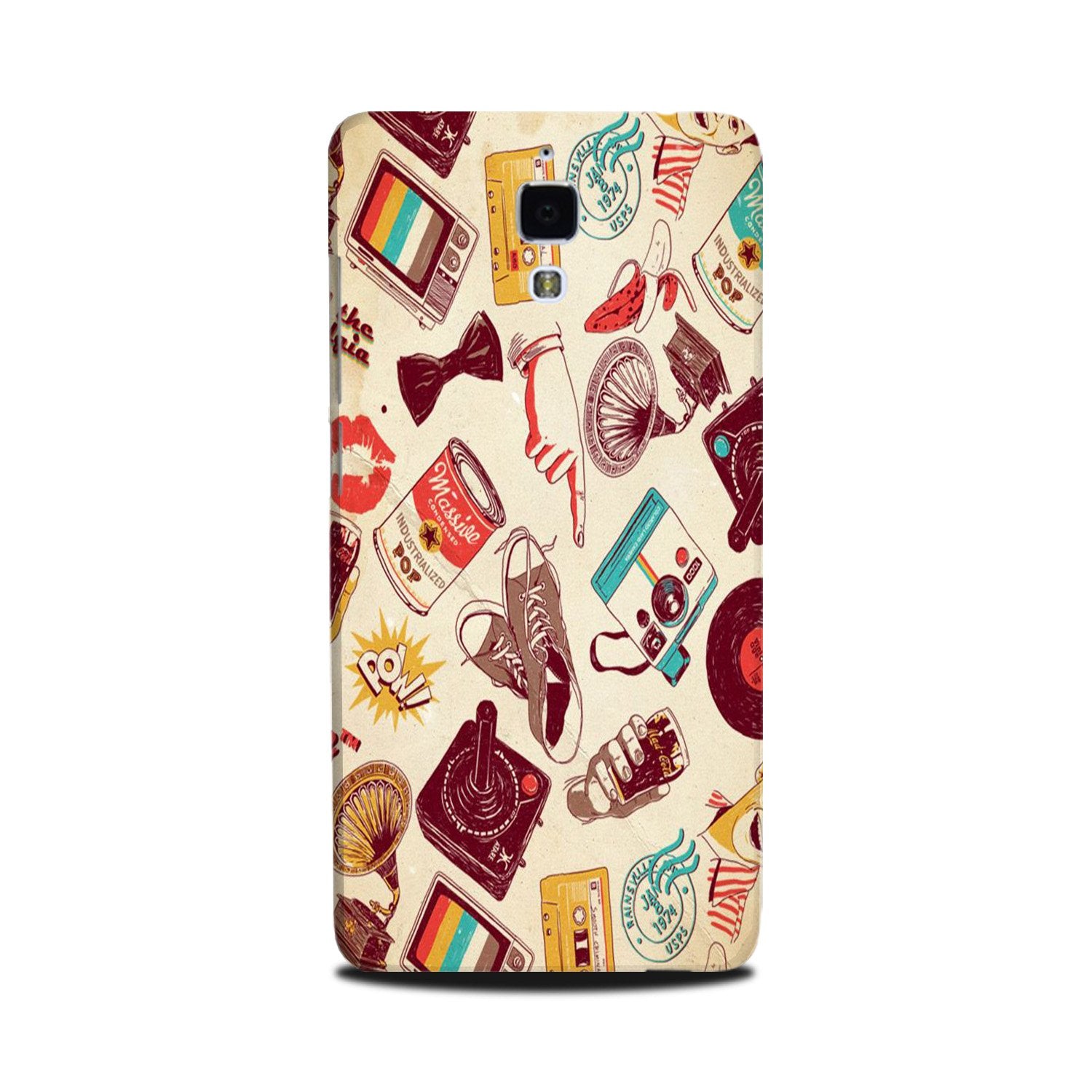 Vintage Mobile Back Case for Mi 4 (Design - 35) Vintage Case for Mi 4