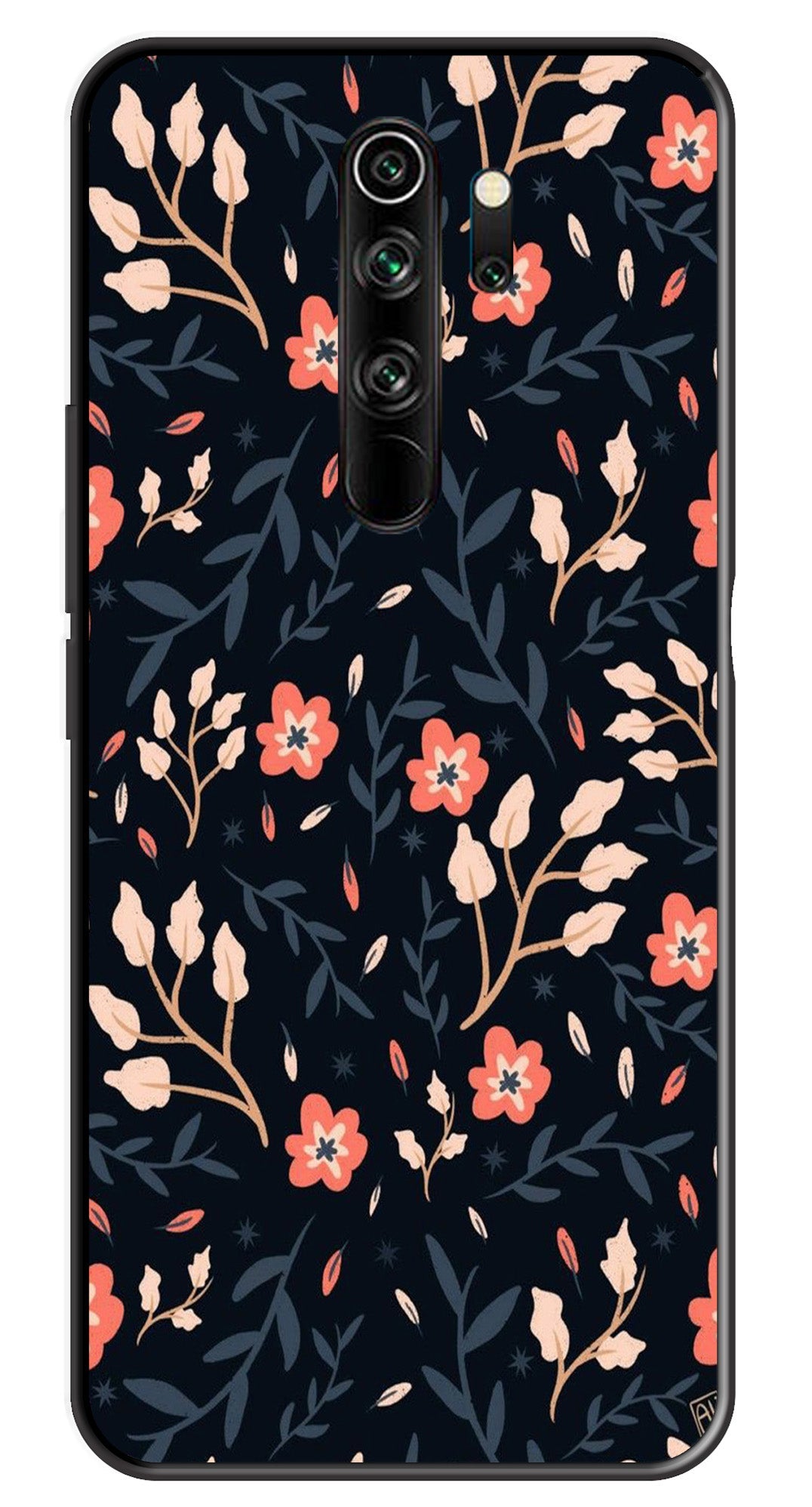 Floral Pattern Metal Mobile Case for Redmi Note 8 Pro Floral Pattern Metal Mobile Case for Redmi Note 8 Pro (Design No -10)